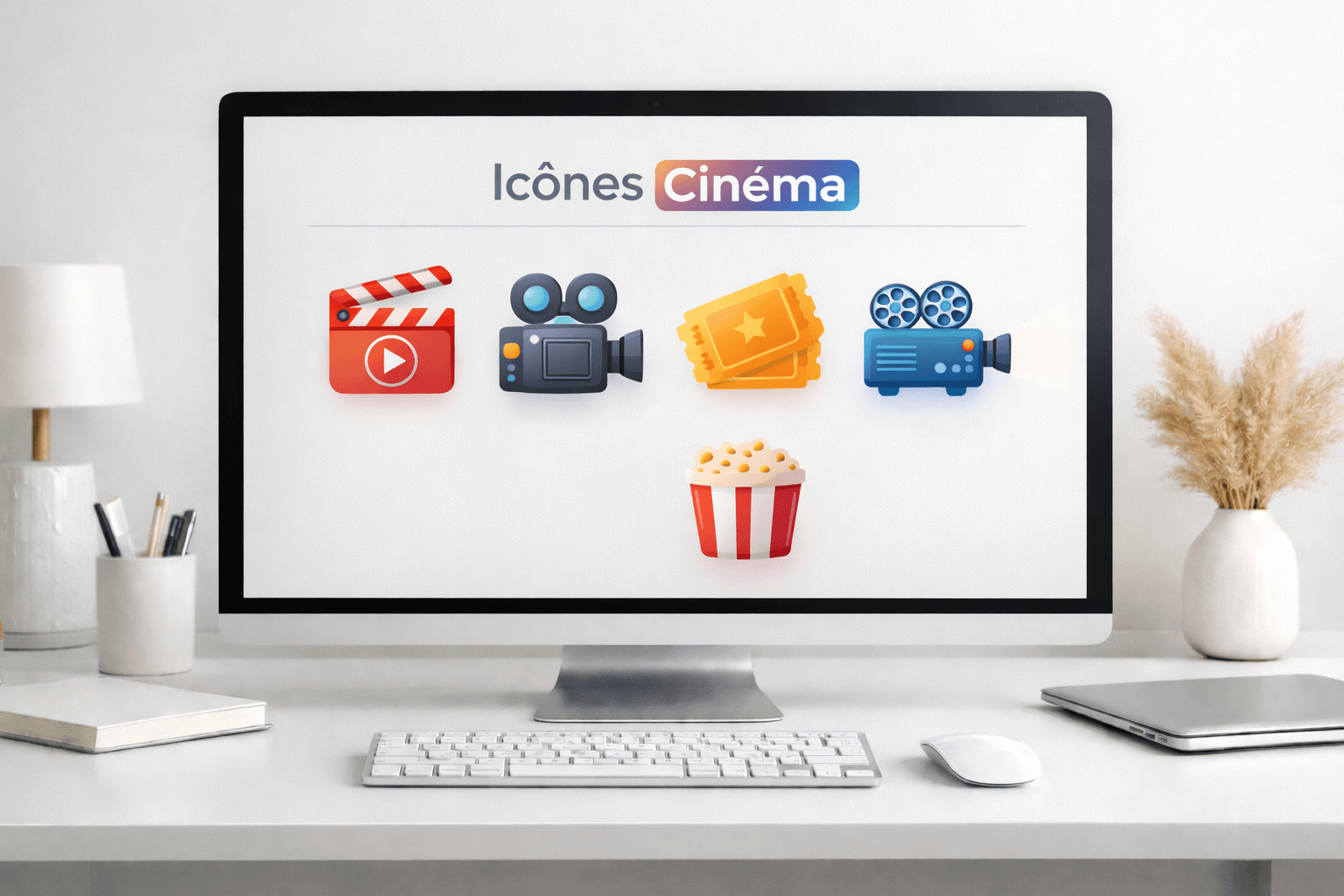 Icônes cinéma modernes pour films et plateformes streaming